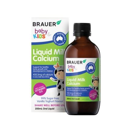 Brauer Baby & Kids Liquid Milk Calcium (Hộp 200ml) - Hỗ trợ xương răng chắc khỏe