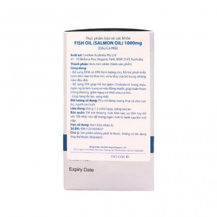 Fish Oil 1000mg Careline - Dầu cá hồi tốt cho mắt, não hộp 100 viên