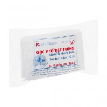Gạc y tế tiệt trùng Bảo Thạch 5cm x 65cm x 12 lớp túi 10 miếng