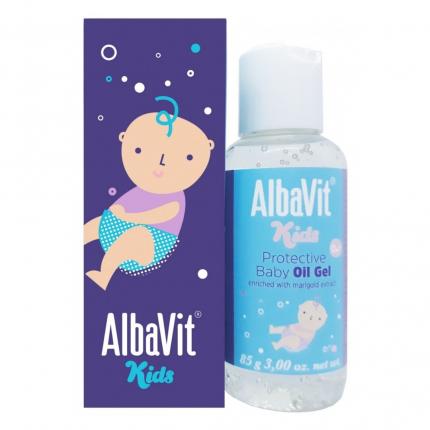 Gel dưỡng ẩm cho bé Albavit Kids Protective Baby Oil Gel - Cung cấp độ ẩm và bảo vệ da nhạy cảm của bé (85g)