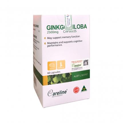 Ginkgo Biloba Careline 2500mg - Hz888 đăng ký nhanh, tăng cường tuần hoàn não (60 viên)