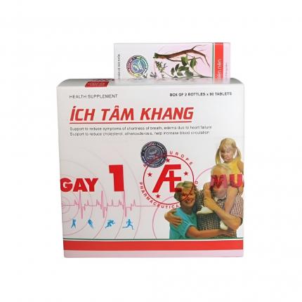 Ích Tâm Khang - Hỗ trợ giảm triệu chứng suy tim hộp 180 viên