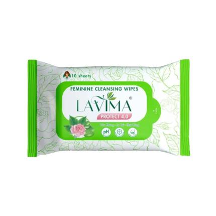 Khăn ướt phụ khoa Protect 40 LAVIMA gói 10 tờ - Làm sạch vùng kín