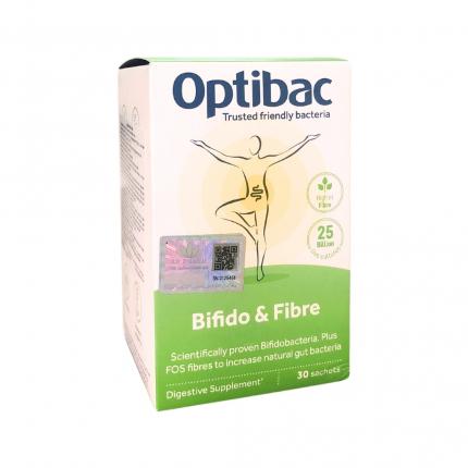 Men OptiBac Probiotics Bifido & Fibre 30 gói - Bổ sung chất xơ, giảm táo bón