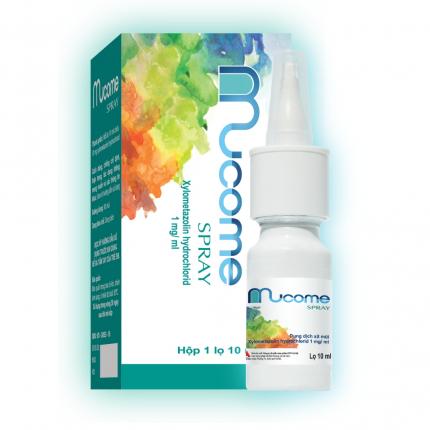Xịt Mucome Spray 10ml - Điều trị nghẹt mũi, xung huyết mũi họng
