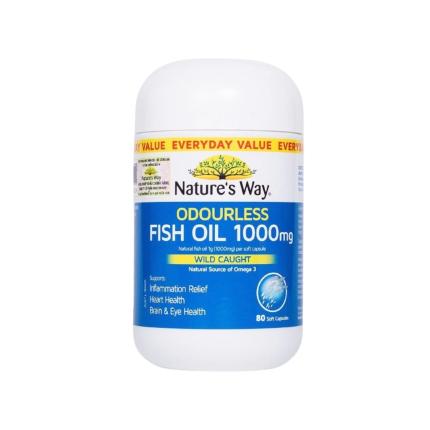 Nature's way Odourless Fish Oil 1000mg (80 viên) - Dầu cá thiên nhiên không mùi
