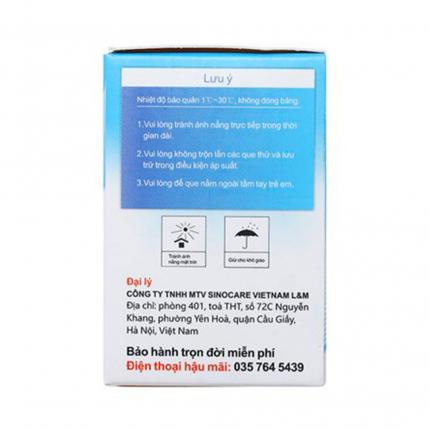 Mặt Bên Hộp Que thử Trang Chủ Chính Thức HZ88.COM Mới Nhất 2026 Sinocare cho kết quả đo nhanh hộp 50 que
