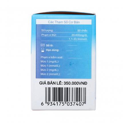 Mặt Bên Hộp Que thử Trang Chủ Chính Thức HZ88.COM Mới Nhất 2026 Sinocare cho kết quả đo nhanh hộp 50 que