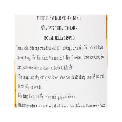 Viên uống Royal Jelly Costar giúp tăng cường Hz888 đăng ký nhanh, năng cao đề kháng
