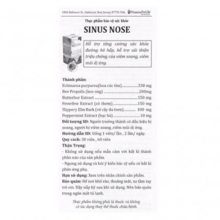 Hướng dẫn sử dụng Sinus Nose (30 viên) – Hỗ trợ Hz888 đăng ký nhanh đường hô hấp