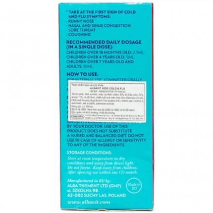Siro Giảm Ho, Cảm Cúm Albavit Kids Cold & Flu
