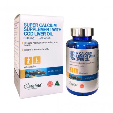 Careline Super Calcium Supplement With Cod Liver Oil 1000mg - Dầu cá từ đại dương