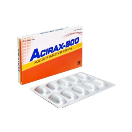 Thuốc Acirax-800 (800mg) - Điều trị nhiễm virus Herpes simplex, Herpes zoster hộp 10 viên