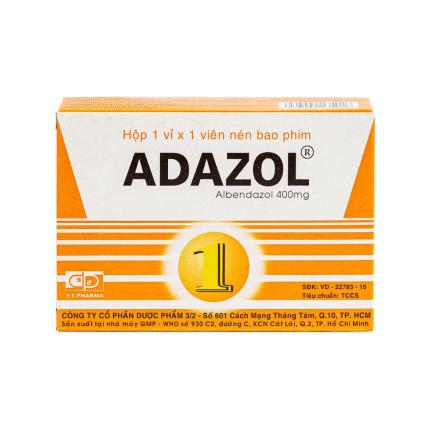 Thuốc Adazol 400mg - Điều trị nhiễm ký sinh trùng đường ruột hộp 1 viên