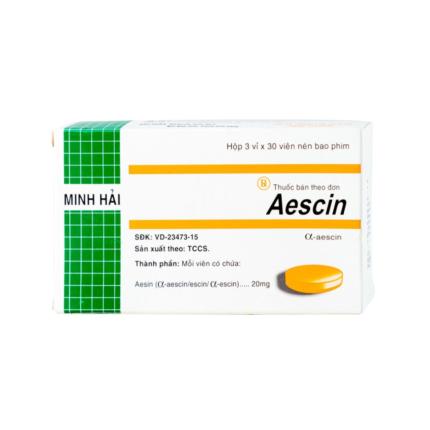 Thuốc Aescin (20mg) - Điều trị thiểu năng tĩnh mạch mãn tính, giãn tĩnh mạch chân, trĩ