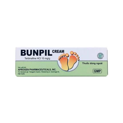 Thuốc Bunpil 150mg (Tuýp kem 15g) - Điều trị nấm ngoài da (Aprogen)