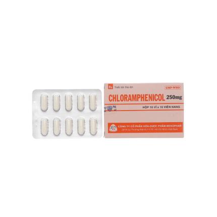 Thuốc Chloramphenicol 250mg (Hộp 10 vỉ x 10 viên) - Điều trị nhiễm khuẩn nặng (Mekophar)