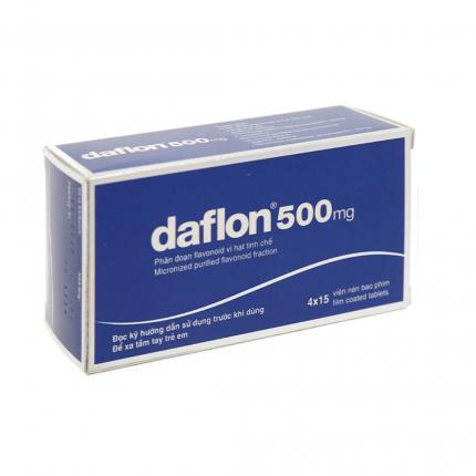 Thuốc Daflon 500mg (4 vỉ x 15 viên) - Điều trị suy giãn tĩnh mạch, trĩ