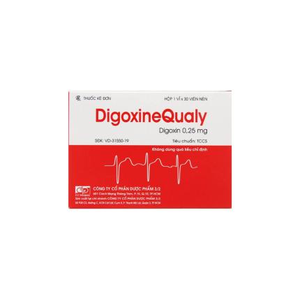 Thuốc DigoxineQualy 0,25mg (Hộp 1 Vỉ x 30 Viên) - Điều trị suy tim sung huyết, rung nhĩ