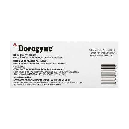 Mặt sau thuốc Dorogyne