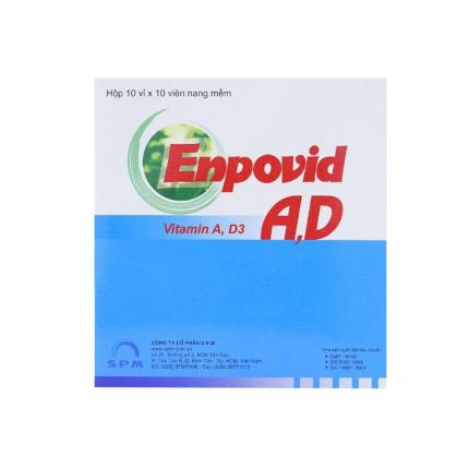 Thuốc Enpovid A,D (Hộp 10 vỉ x 10 viên) - Điều trị còi xương, giảm thị lực (SPM)