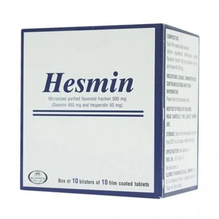 Thuốc Hesmin 500mg Glomed - Điều Trị Suy Tĩnh Mạch Và Bệnh Trĩ