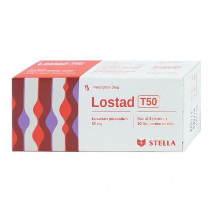 Thuốc Lostad T50 Trị tăng huyết áp Hộp 3 vỉ x 10 viên