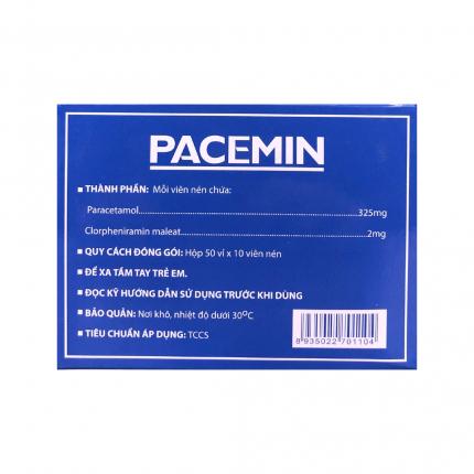 Thuốc Pacemin 325mg - Điều trị hạ sốt, giảm đau, hắt hơi, sổ mũi