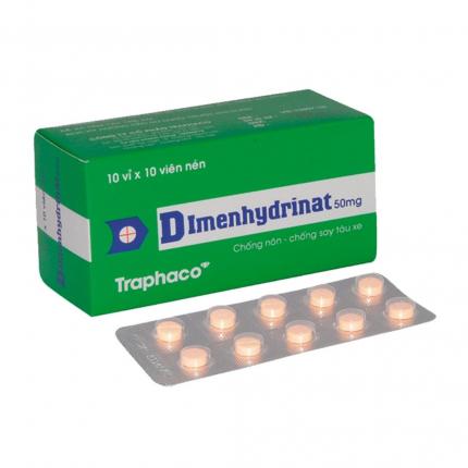 Thuốc say xe Dimenhydrinate 50mg hộp 10 vỉ x 10 viên