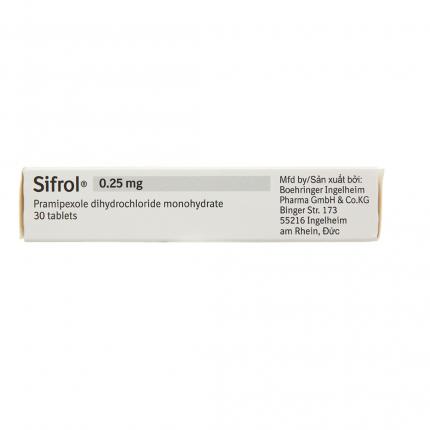 Mặt bên thuốc Sifrol 025mg Điều Trị Bệnh Parkinson