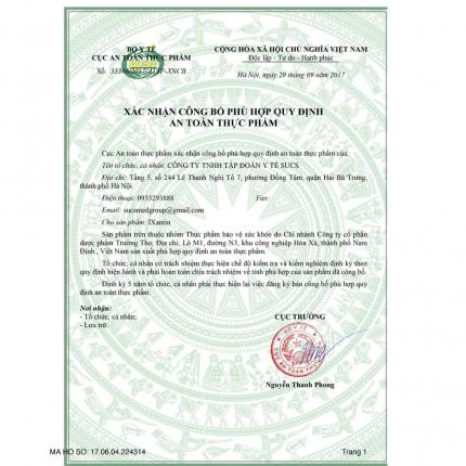 Giấy công bố sản phẩm