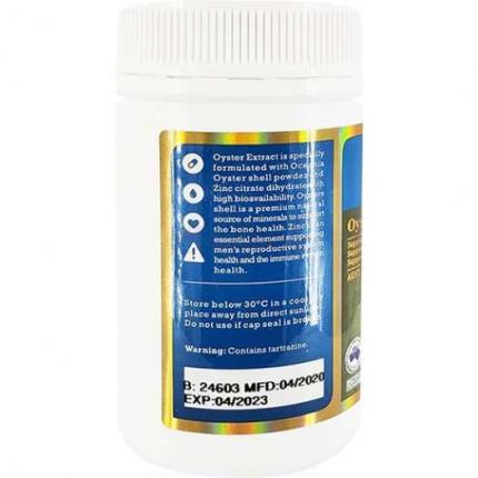 Mặt sau viên hàu Vitatree Oyster Extract