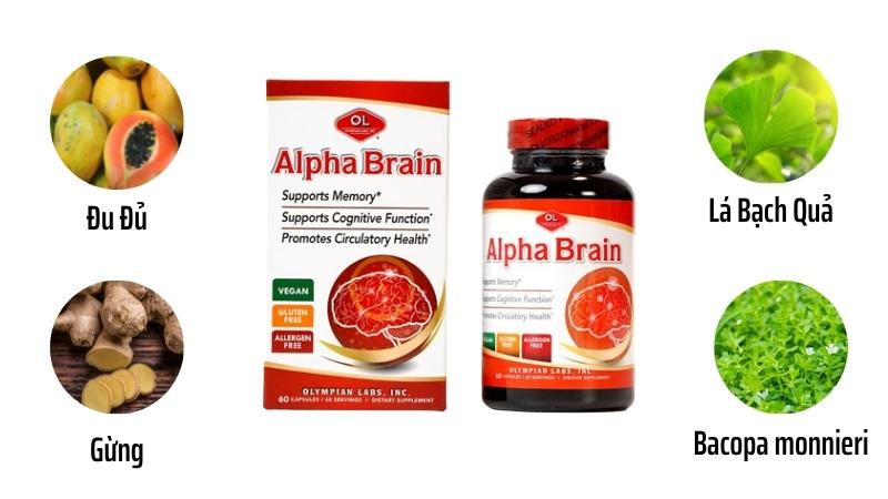Th&agrave;nh phần v&agrave; c&ocirc;ng dụng của vi&ecirc;n uống bổ n&atilde;o Alpha Brain