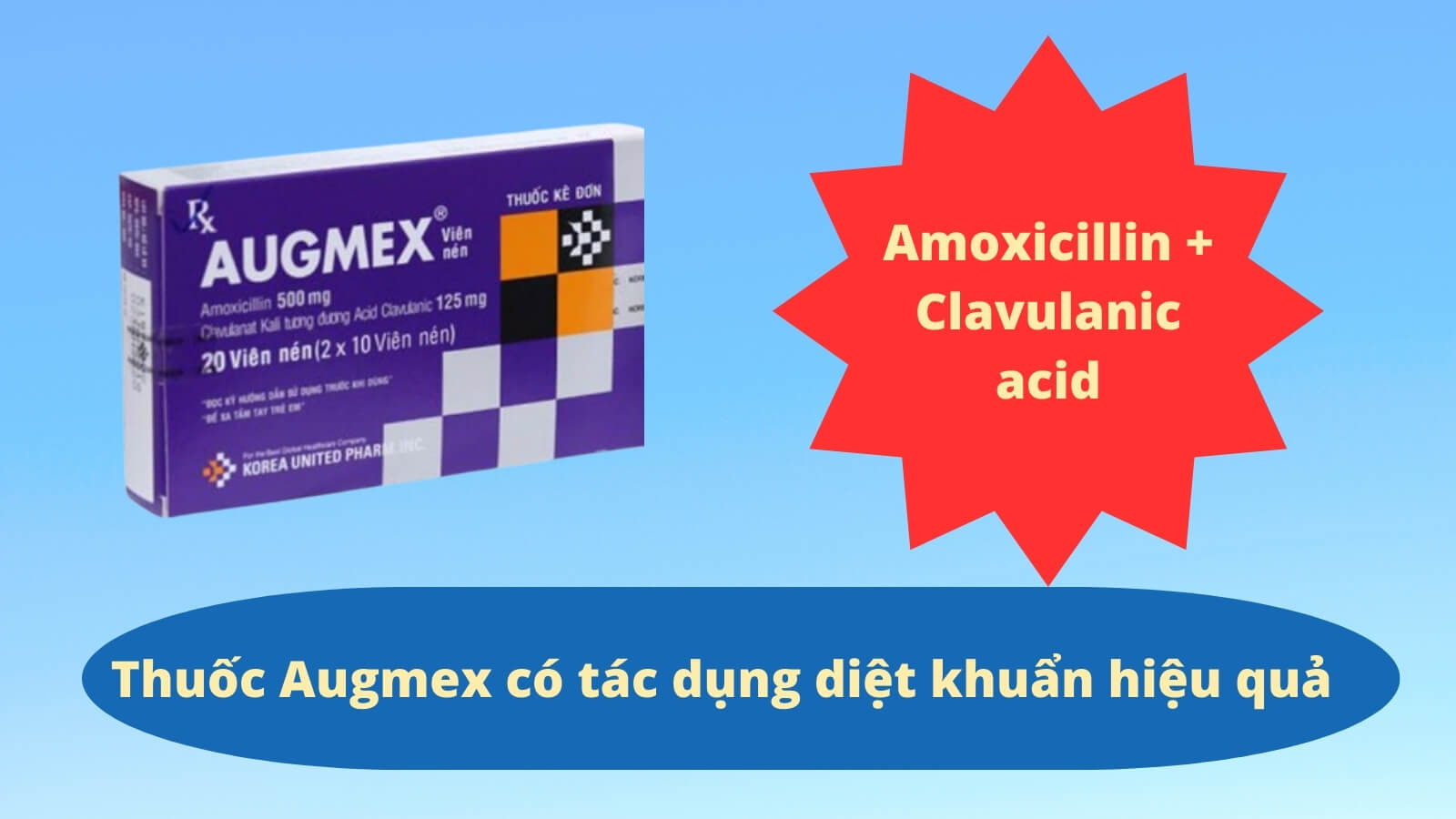 Thuốc Augmex chứa kh&aacute;ng sinh gi&uacute;p kh&aacute;ng khuẩn hiệu quả