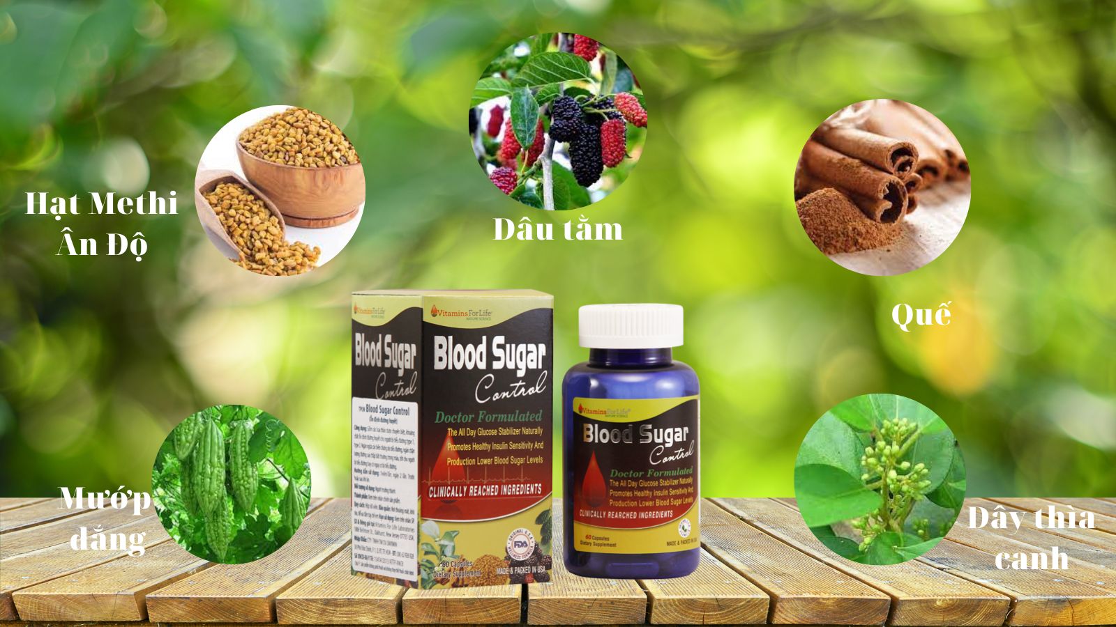 Một số th&agrave;nh phần của Blood Sugar Control 