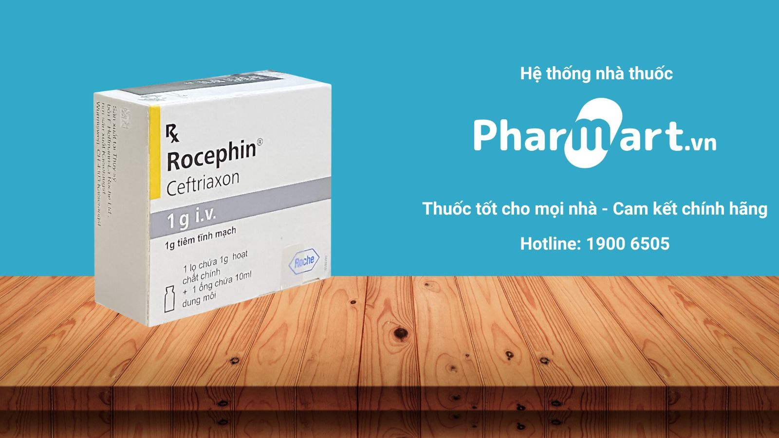Mua ngay Bột pha ti&ecirc;m Rocephin 1g IV ch&iacute;nh h&atilde;ng tại Hz888a.com