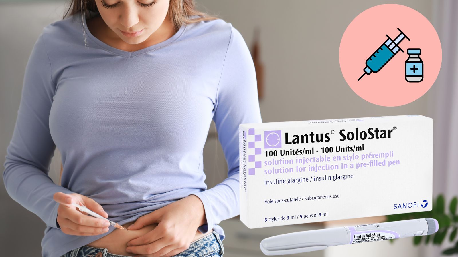 Insulin Glargine l&agrave; th&agrave;nh phần ch&iacute;nh của b&uacute;t ti&ecirc;m tiểu đường Lantus Solostar