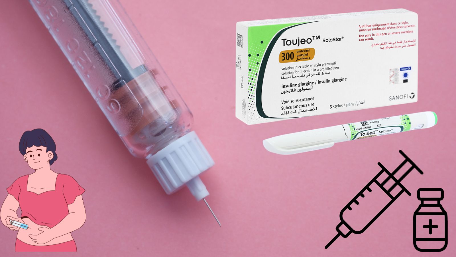 Insulin Glargine l&agrave; th&agrave;nh phần ch&iacute;nh của b&uacute;t ti&ecirc;m tiểu đường Toujeo Solostar