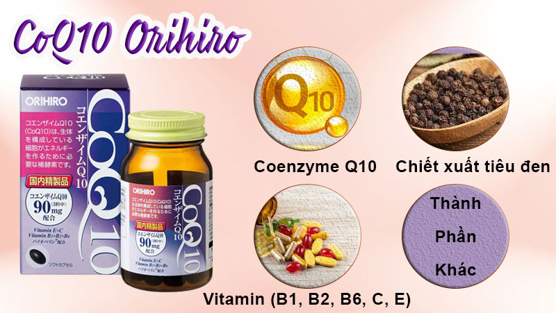 Th&agrave;nh phần của vi&ecirc;n uống Coenzyme Q10 Orihiro