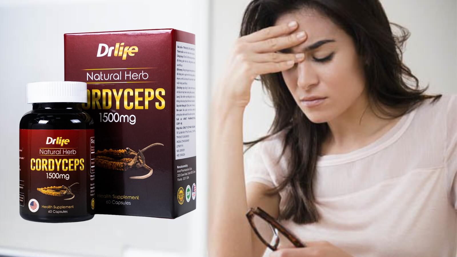 Vi&ecirc;n uống Cordyceps 1500mg gi&uacute;p bổ thận tr&aacute;ng dương