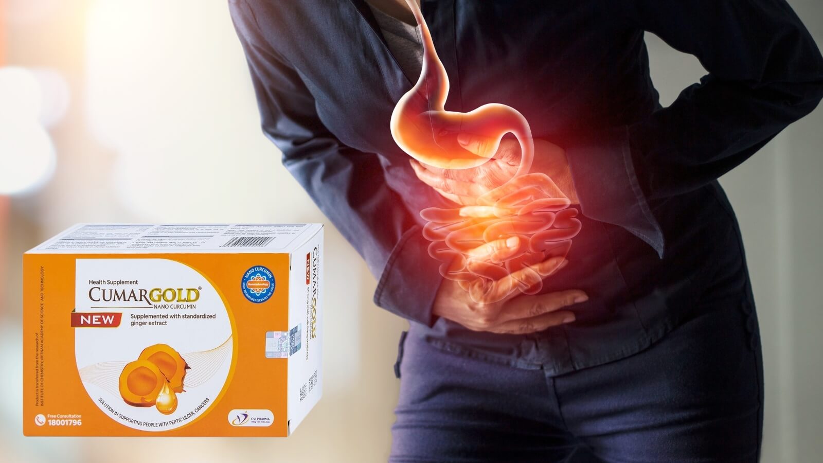 CumarGold New hỗ trợ bảo vệ dạ d&agrave;y, cải thiện c&aacute;c triệu chứng của vi&ecirc;m lo&eacute;t dạ d&agrave;y - t&aacute; tr&agrave;ng