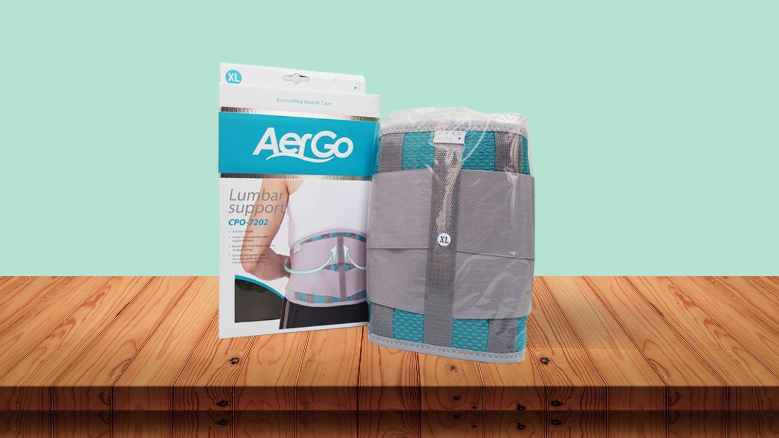 Mặt sau đai lưng cột sống Aergo CPO-7202 l&agrave; mặt lưới tho&aacute;ng kh&iacute;