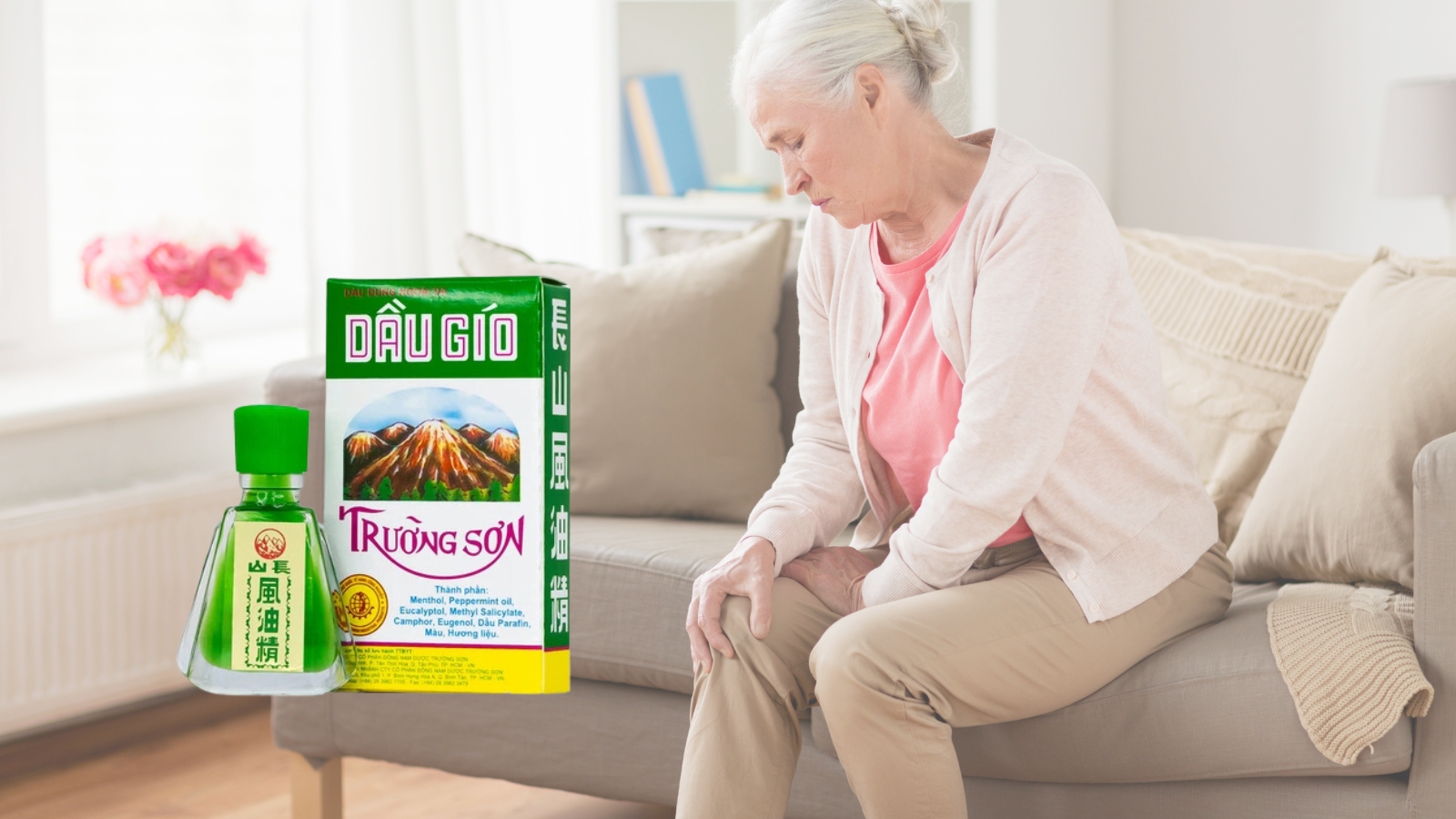 Dầu gi&oacute; Trường Sơn hỗ trợ giảm nhanh c&aacute;c triệu chứng đau nhức xương khớp ở người lớn tuổi