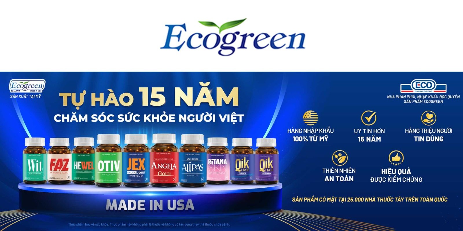 EcoGreen - Tự h&agrave;o 15 năm chăm s&oacute;c sức khỏe người Việt