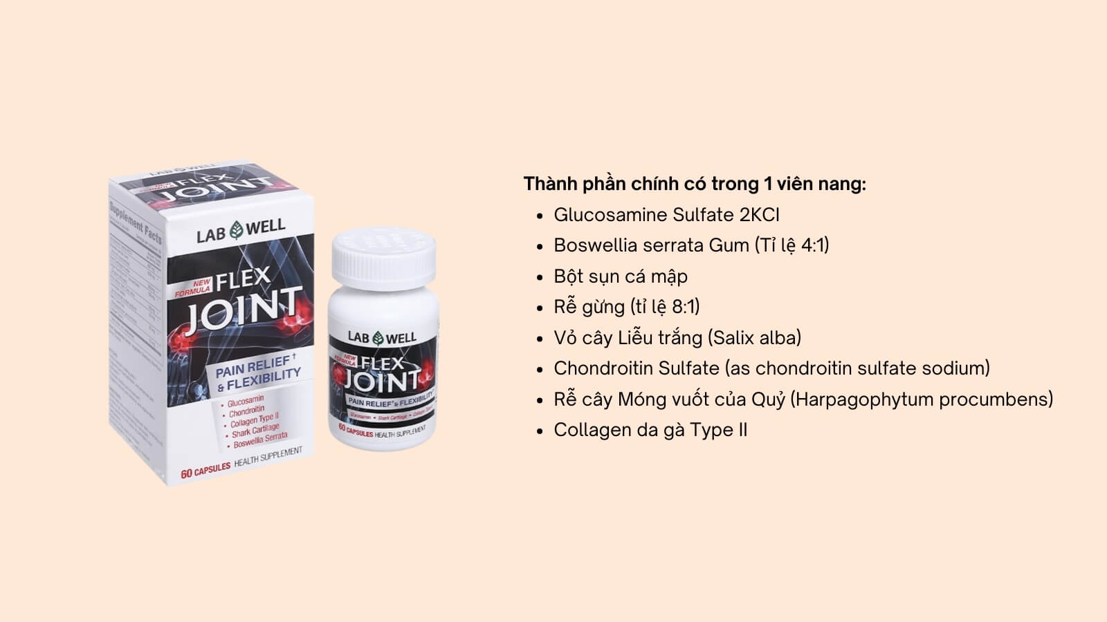 C&aacute;c th&agrave;nh phần c&oacute; trong Flex Joint