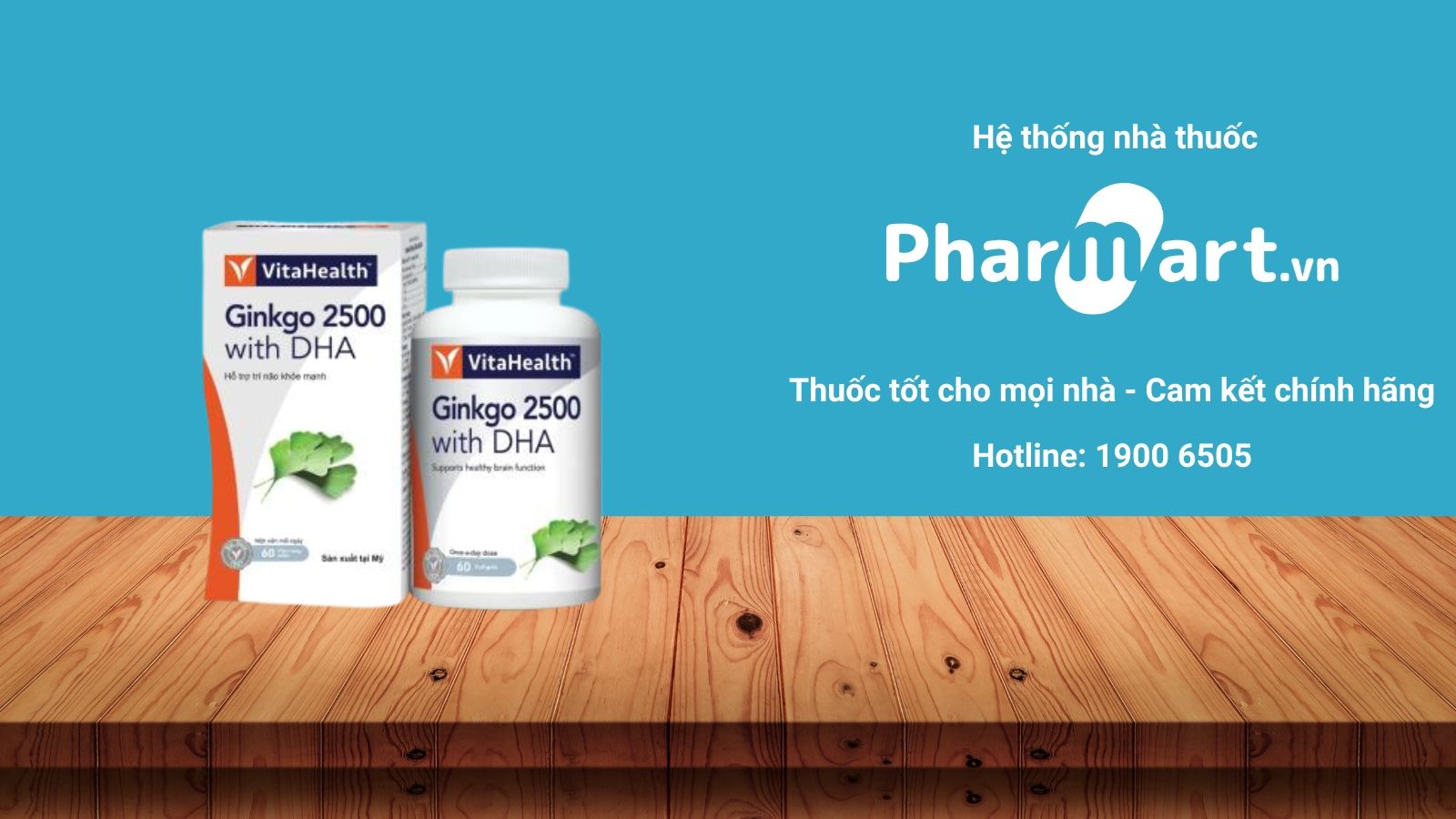 Mua ngay Ginkgo 2500 with DHA VitaHealth 60 vi&ecirc;n ch&iacute;nh h&atilde;ng tại Hz888a.com
