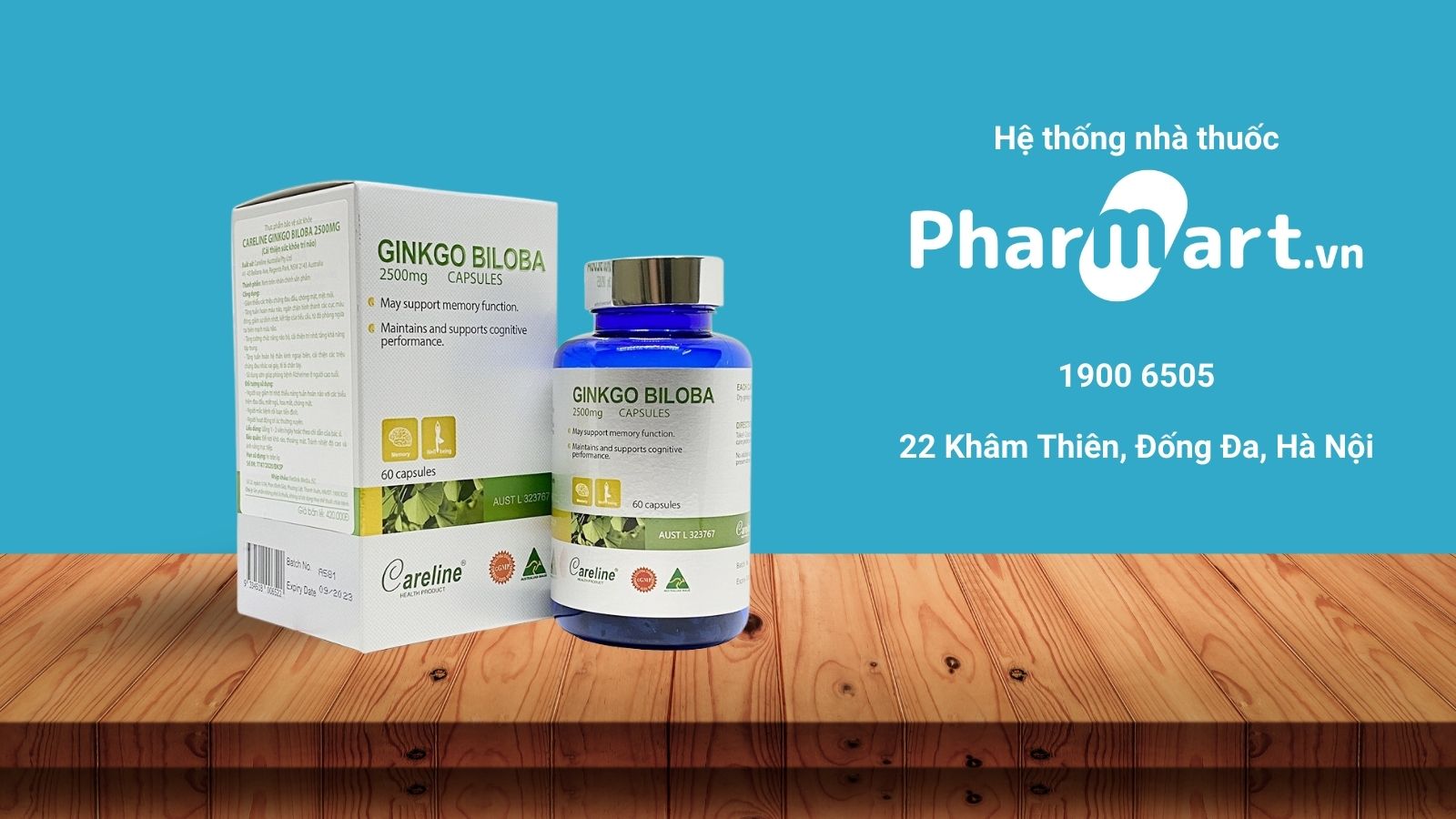 Hz888a.com ph&acirc;n phối vi&ecirc;n bổ n&atilde;o Ginkgo Careline ch&iacute;nh h&atilde;ng v&agrave; đảm bảo chất lượng.