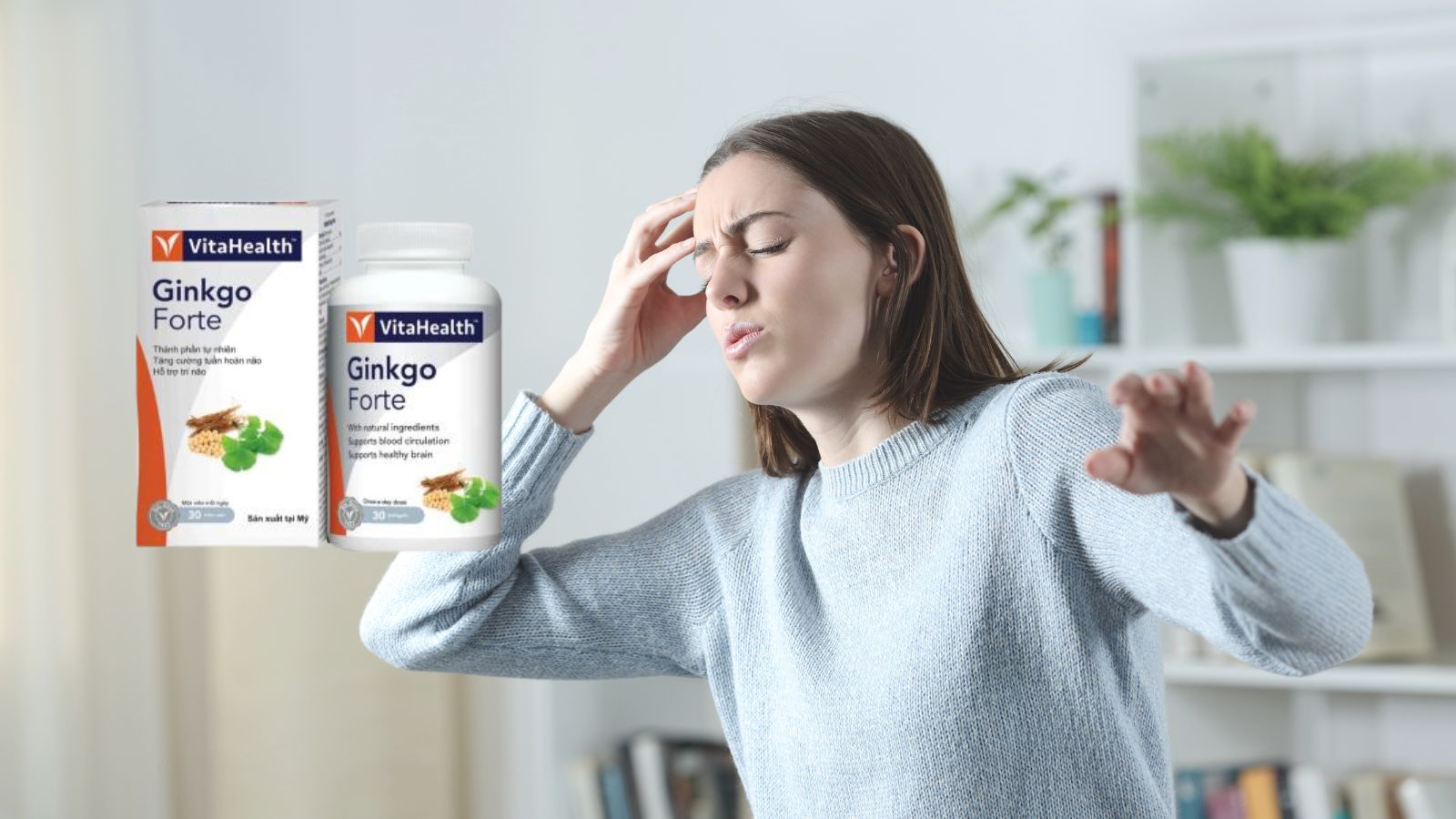 Ginkgo Forte VitaHealth với th&agrave;nh phần ch&iacute;nh l&agrave; L&aacute; Bạch quả, Nh&acirc;n s&acirc;m H&agrave;n Quốc, v&agrave; Lecithin gi&uacute;p hỗ trợ hoạt huyết v&agrave; tăng cường lưu th&ocirc;ng m&aacute;u n&atilde;o