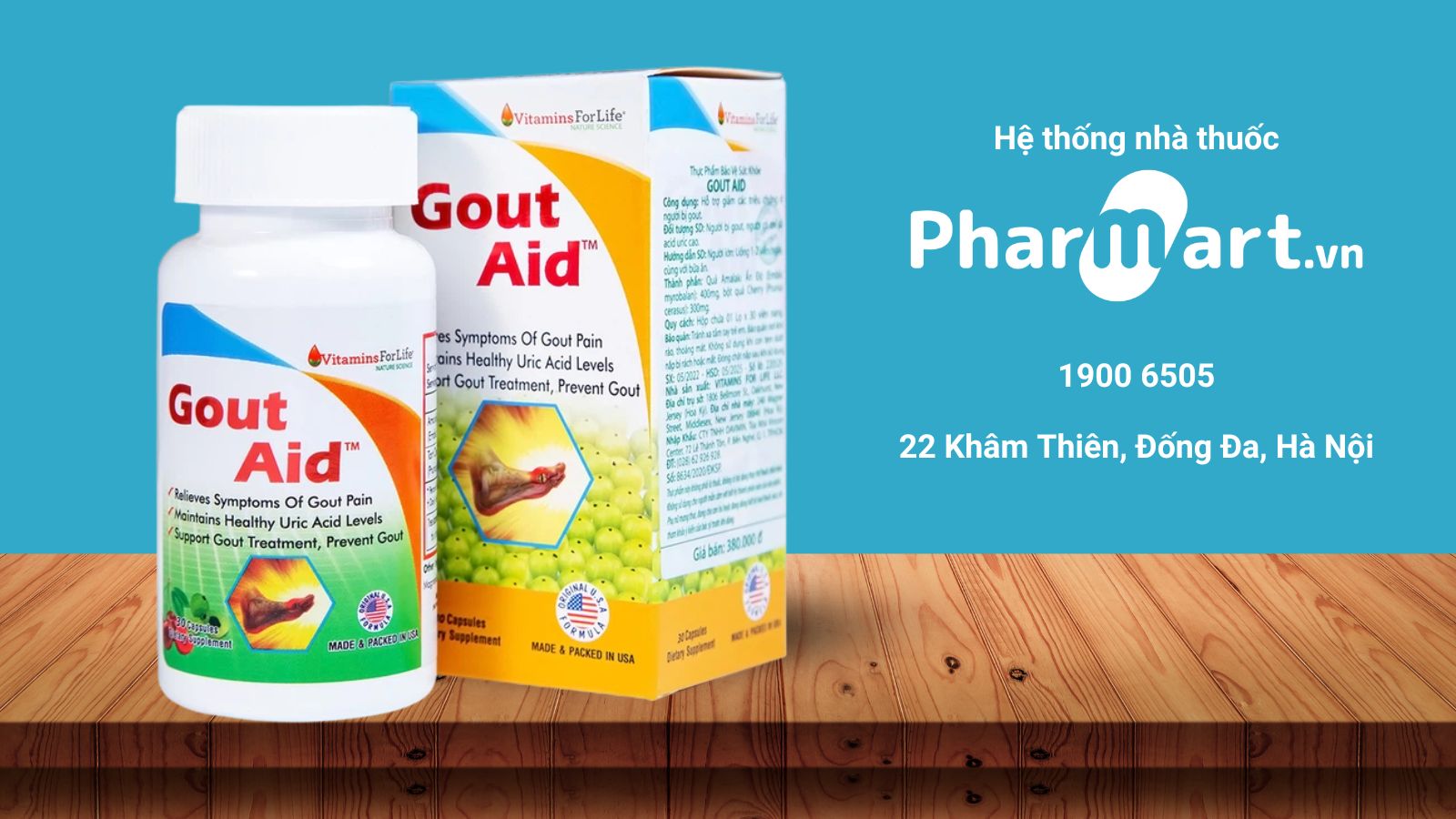 Gout Aid được ph&acirc;n phối ch&iacute;nh h&atilde;ng tại HZ888A
