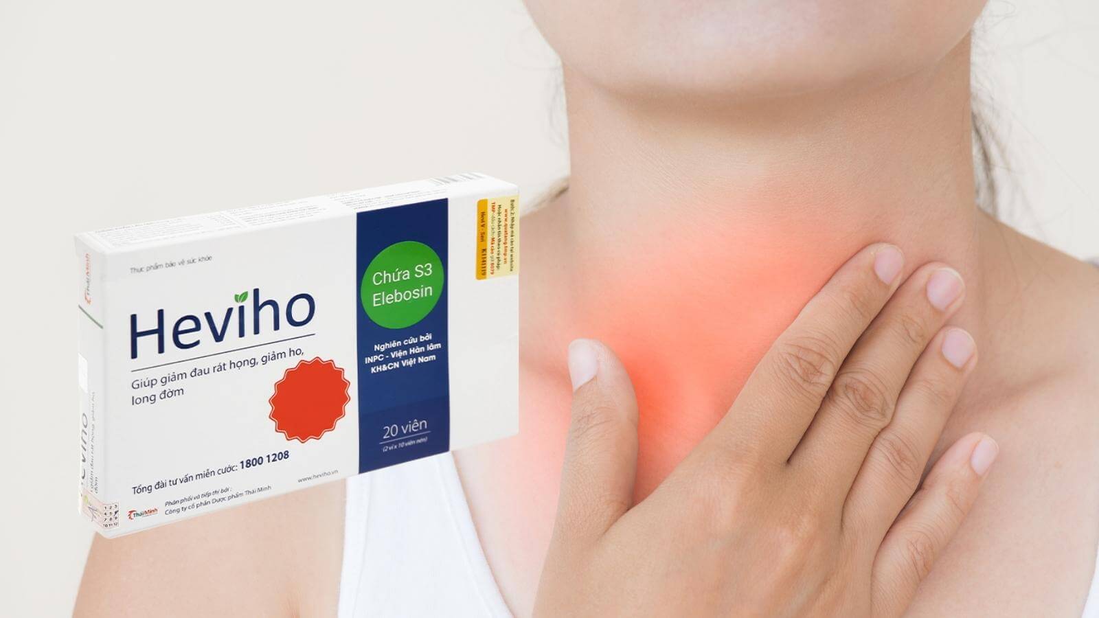Heviho giúp hỗ trợ giảm đau họng, ho khan, ho có đờm